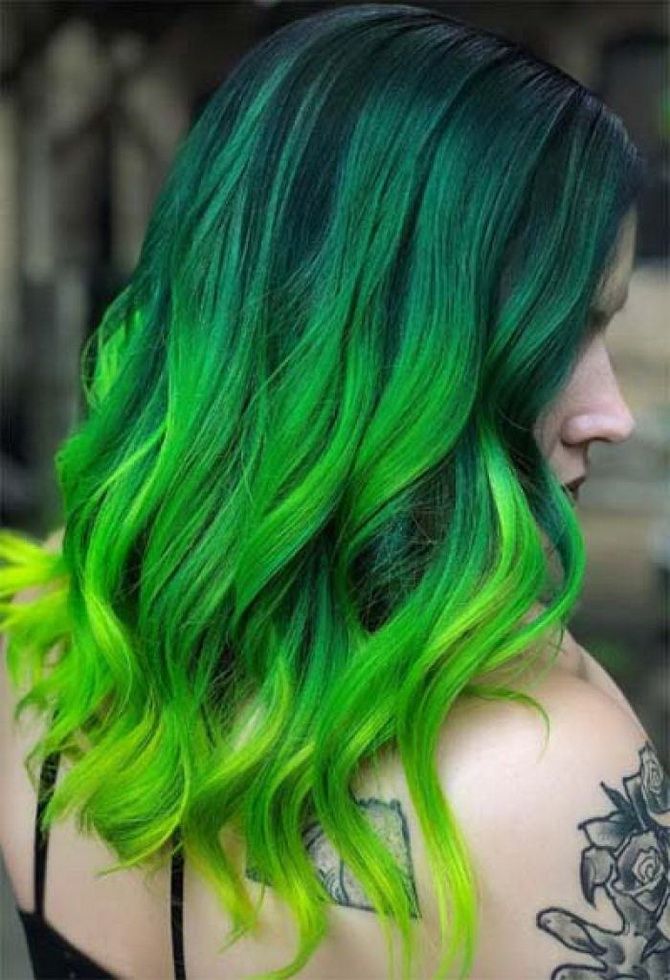 40 идей окрашивания волос в зеленый цвет: как подобрать удачный оттенок 37