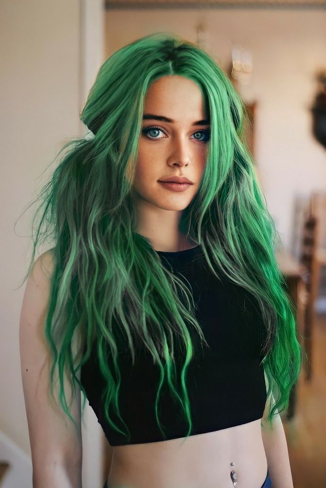40 идей окрашивания волос в зеленый цвет: как подобрать удачный оттенок 26
