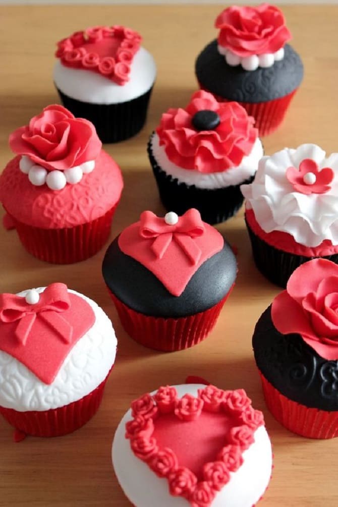 So dekorieren Sie Cupcakes am 8. März: Optionen zum Dekorieren von Leckereien 7