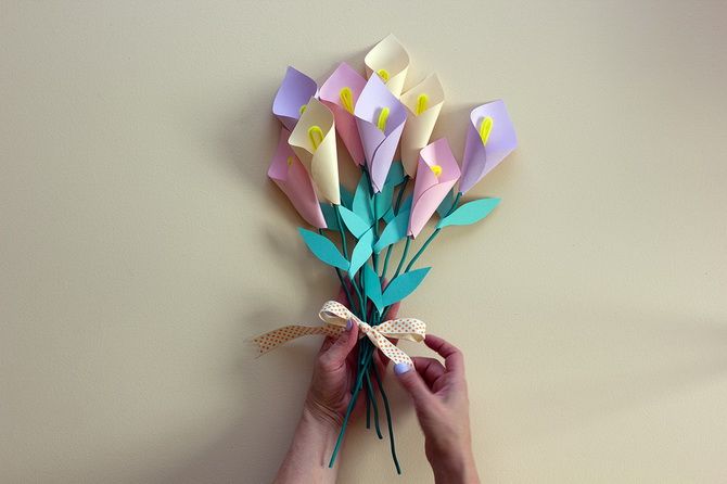 DIY einfache Papierblumen: Basteln für den 8. März für Oma 1
