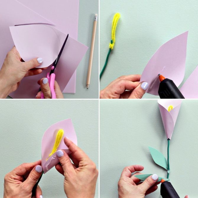 DIY einfache Papierblumen: Basteln für den 8. März für Oma 2