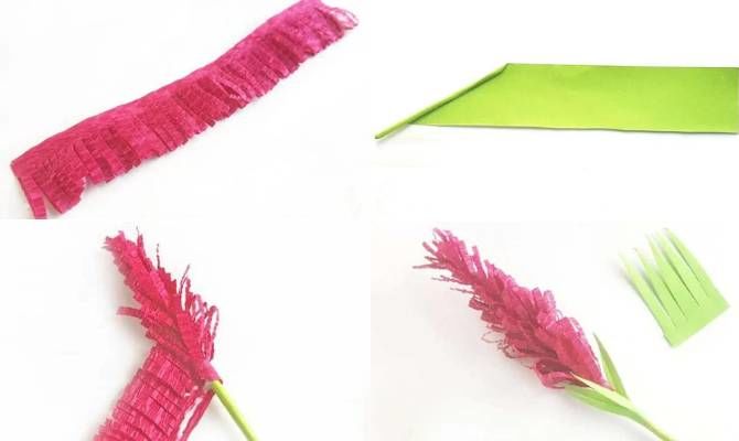 DIY einfache Papierblumen: Basteln für den 8. März für Oma 9