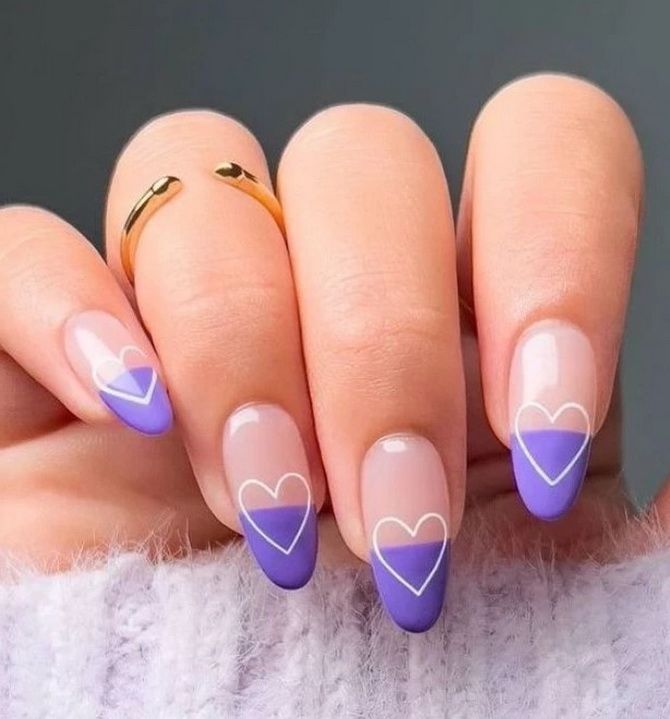 Romantic manicure with hearts for Valentine’s Day 2023 30