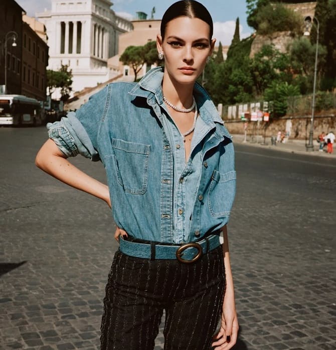 Denim shirt: what to wear in 2023 12