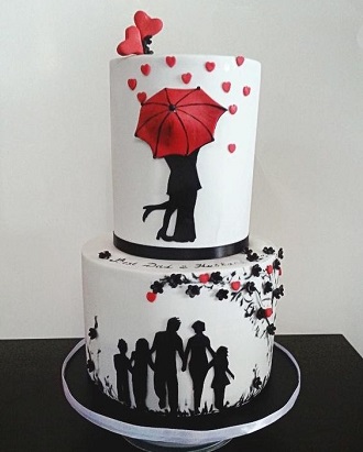 So dekorieren Sie einen Kuchen zum Valentinstag: schöne Dekoration von süßen Geschenken 13