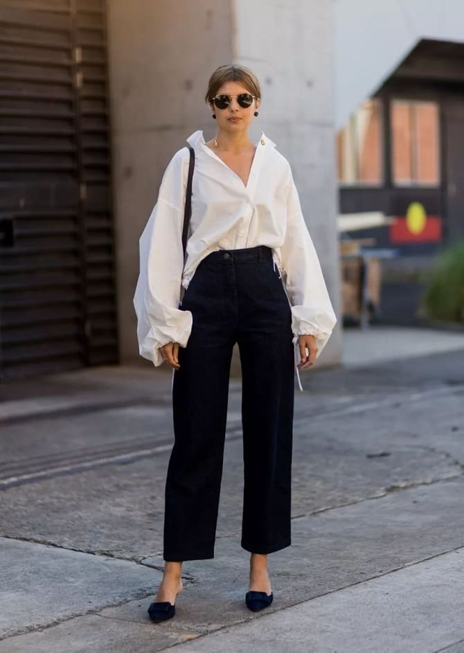 How to wear wide leg pants with a shirt 2023: fashion tricks (+ bonus video) 1