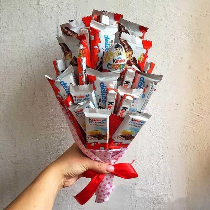 DIY bouquet of sweets for March 8: how to make 1