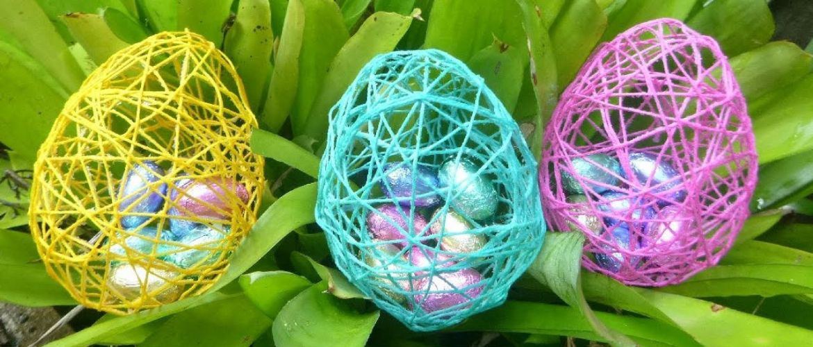 Easter eggs from threads: crafts for children and adults