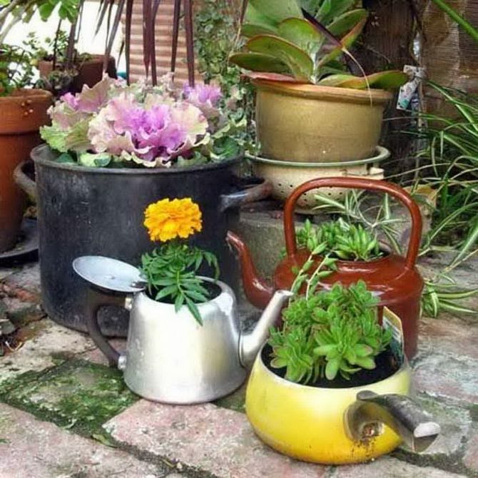 Ресайклинг в садоводстве: креативные цветочные горшки из старых вещей (+бонус-видео) 8