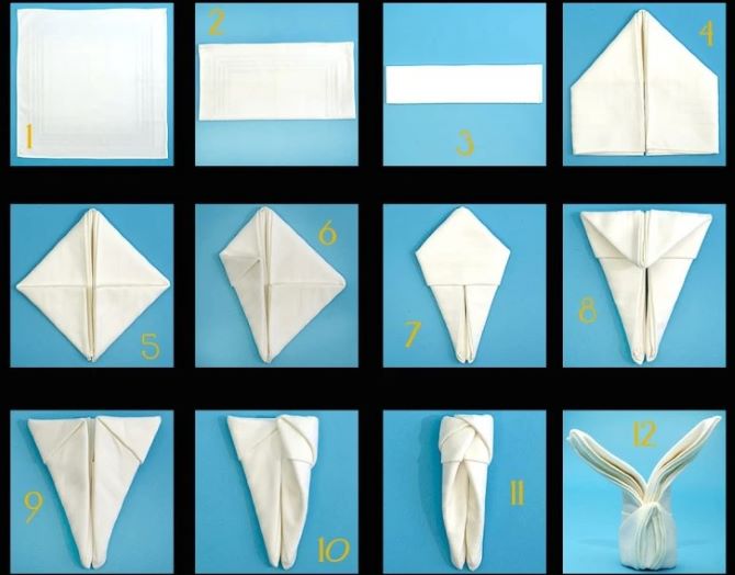 How to beautifully fold napkins for the Easter table: 4 options (+ bonus video) 11