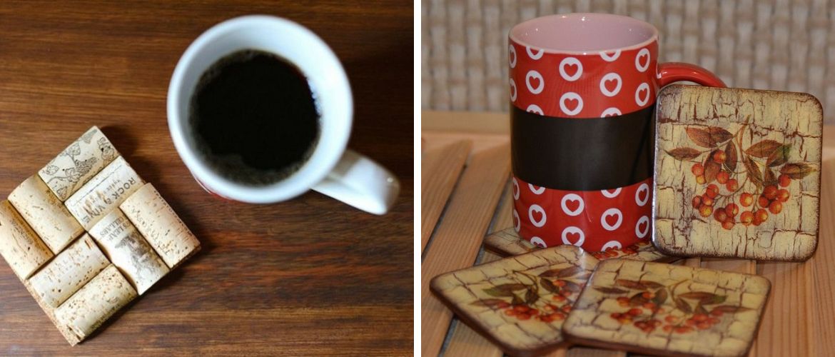 How to create a beautiful cup coaster with your own hands: ideas with photos (+ bonus video)
