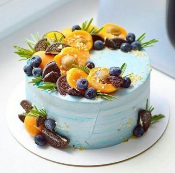 Как украсить торт фруктами симпатишненько и простенько