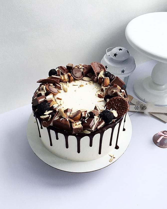 So dekorieren Sie einen Kuchen mit Schokolade: interessante Dekorationsideen 11