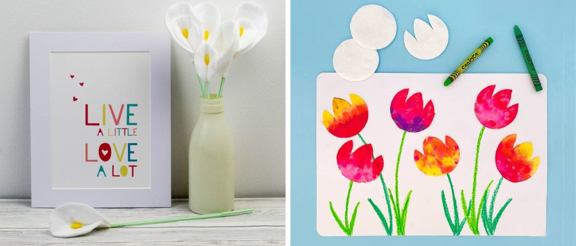 Cotton pad flowers: simple crafts for preschoolers