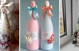 How to decorate a bottle of champagne in an original way: beautiful ideas