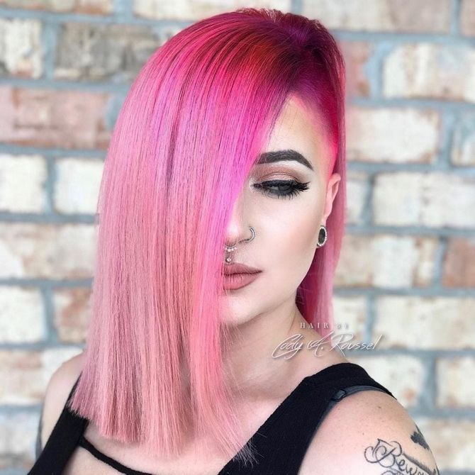 Hair coloring in pink: what shade to choose 11