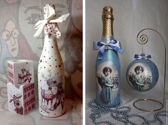 How to decorate a bottle of champagne in an original way: beautiful ideas 6