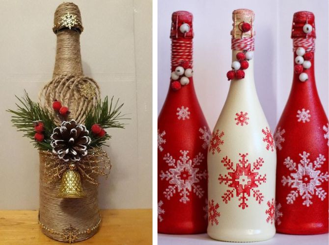 How to decorate a bottle of champagne in an original way: beautiful ideas 9