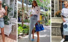 What to wear with a denim skirt: fashionable images