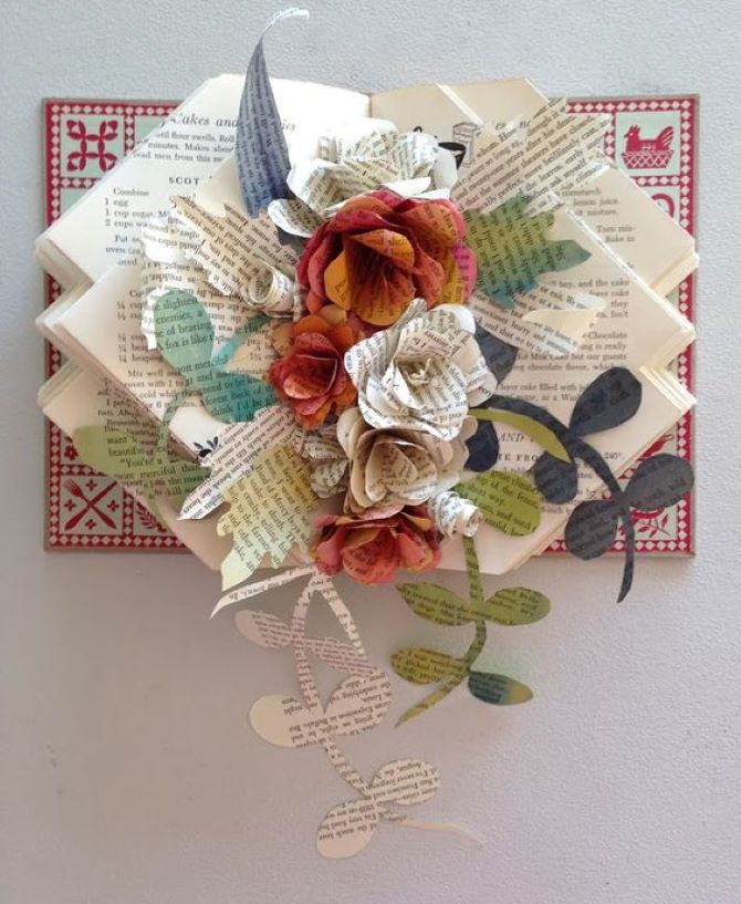 Crafts from old books: how to turn pages into beautiful flower arrangements (+ bonus video) 7