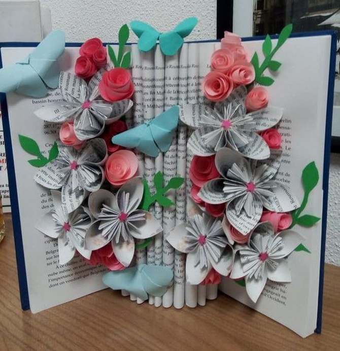 Crafts from old books: how to turn pages into beautiful flower arrangements (+ bonus video) 9