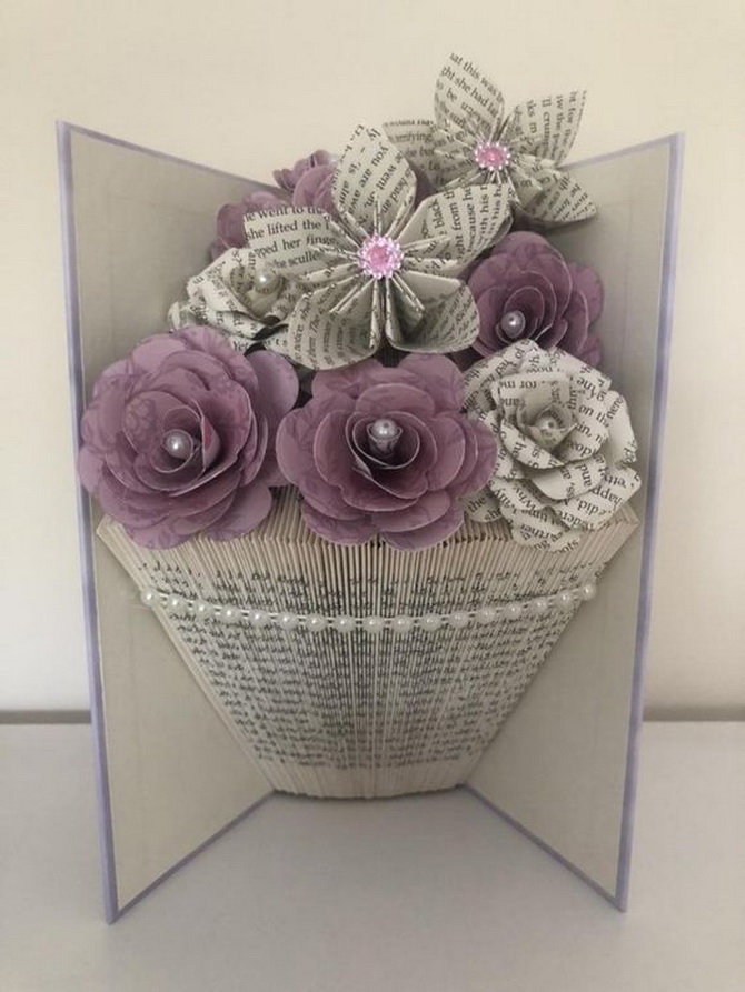 Crafts from old books: how to turn pages into beautiful flower arrangements (+ bonus video) 11
