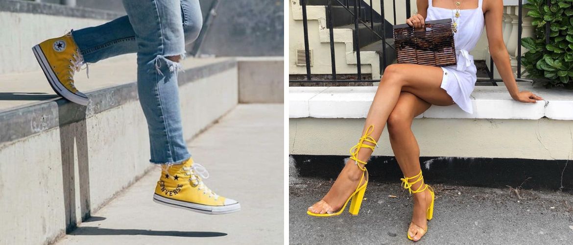 How to combine yellow shoes: 8 fashionable looks
