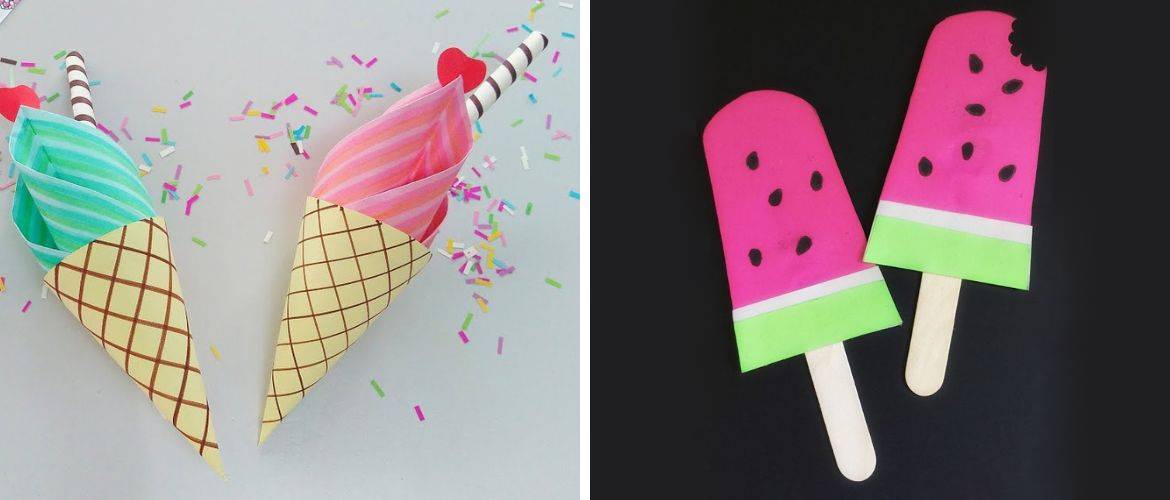 Мороженое, которое не тает: поделки из бумаги для детей (+бонус-видео)