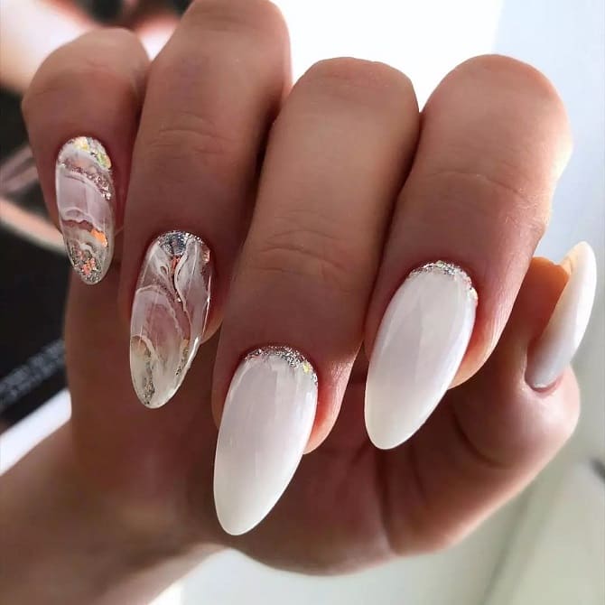 Stylish wedding manicure of the bride 2023-2024: fashion ideas (+ bonus video) 16