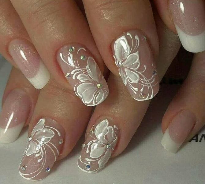 Stylish wedding manicure of the bride 2023-2024: fashion ideas (+ bonus video) 24