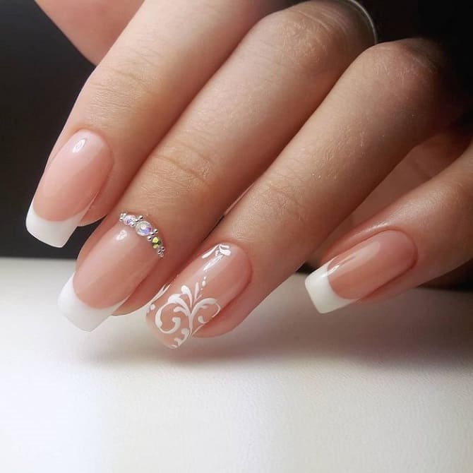 Stylish wedding manicure of the bride 2023-2024: fashion ideas (+ bonus video) 5