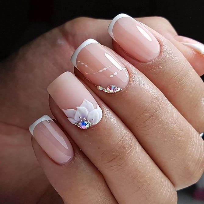 Stylish wedding manicure of the bride 2023-2024: fashion ideas (+ bonus video) 6