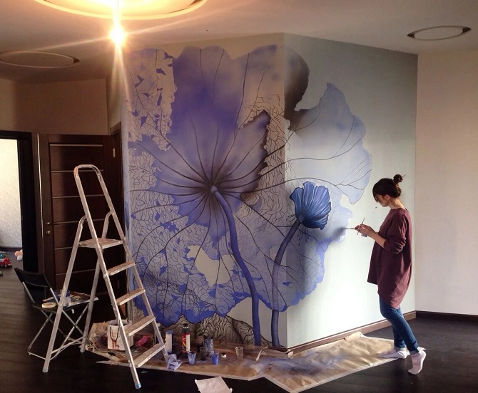 How to paint a wall in an apartment with your own hands: ideas with photos (+ bonus video) 12