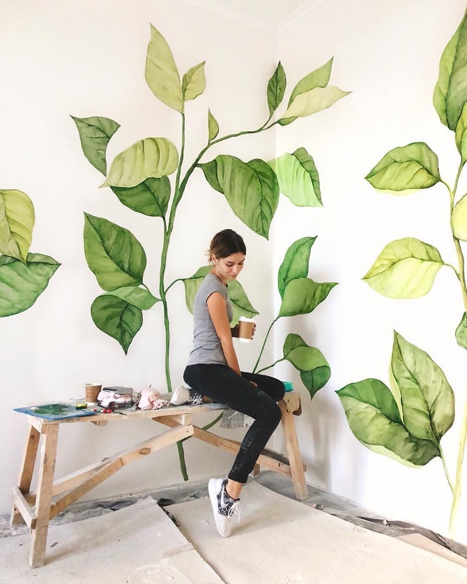 How to paint a wall in an apartment with your own hands: ideas with photos (+ bonus video) 14