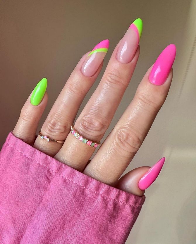 Like a Barbie: fashionable pink manicure in the style of Barbiecore 27