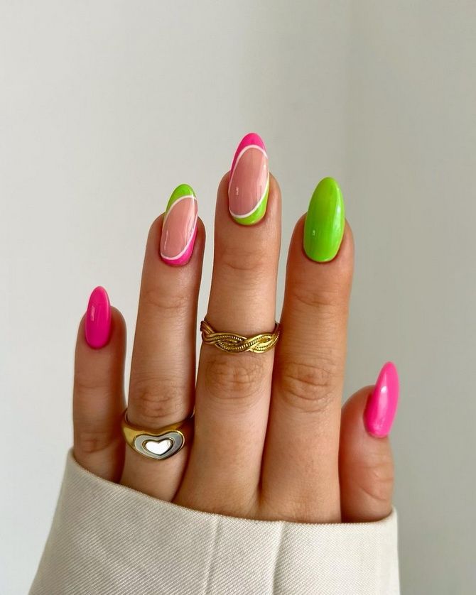 Like a Barbie: fashionable pink manicure in the style of Barbiecore 28