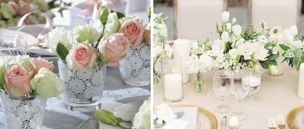 How to decorate a table with fresh flowers: decor options