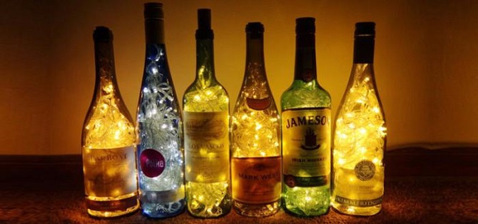Що зробити зі скляної пляшки: ідеї декору з фото (+бонус-відео) 7