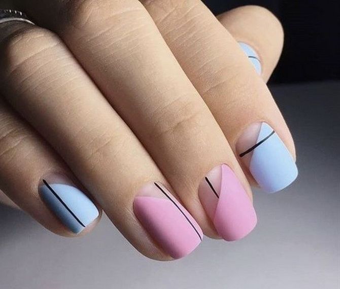 Geometric manicure: elegant and simple nail art ideas 1