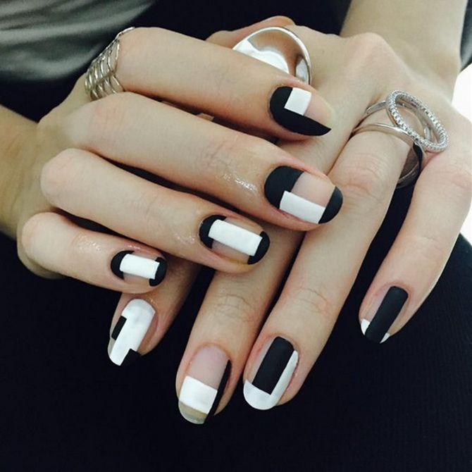 Geometric manicure: elegant and simple nail art ideas 12