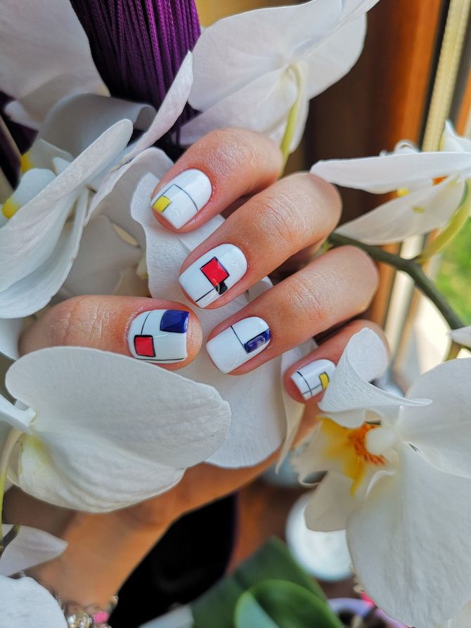 Geometric manicure: elegant and simple nail art ideas 14