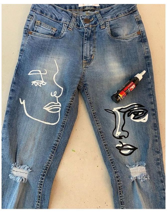 Fashion decor: how to decorate jeans with your own hands 5