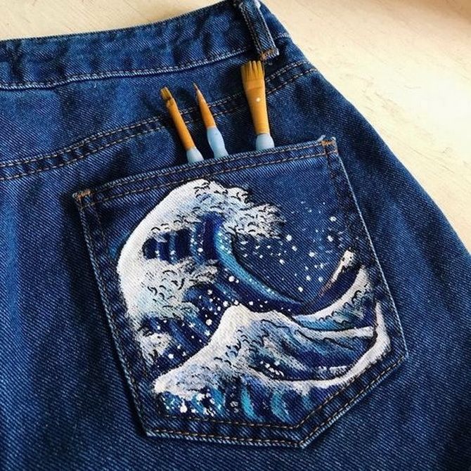 Fashion decor: how to decorate jeans with your own hands 8