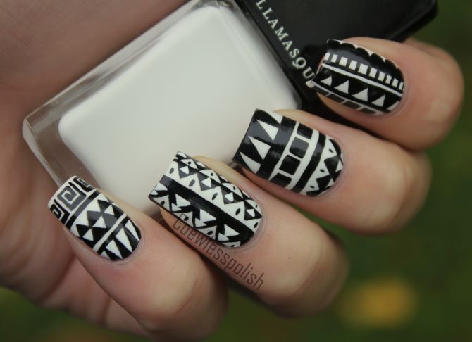 Geometric manicure: elegant and simple nail art ideas 20