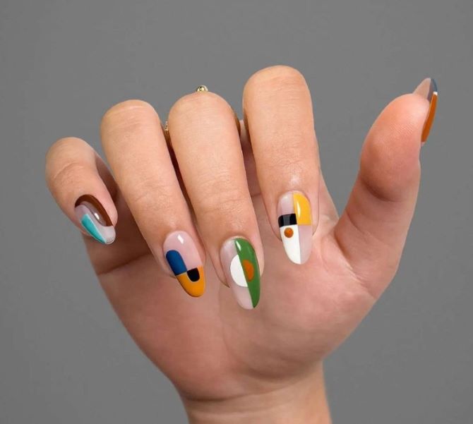 Geometric manicure: elegant and simple nail art ideas 22