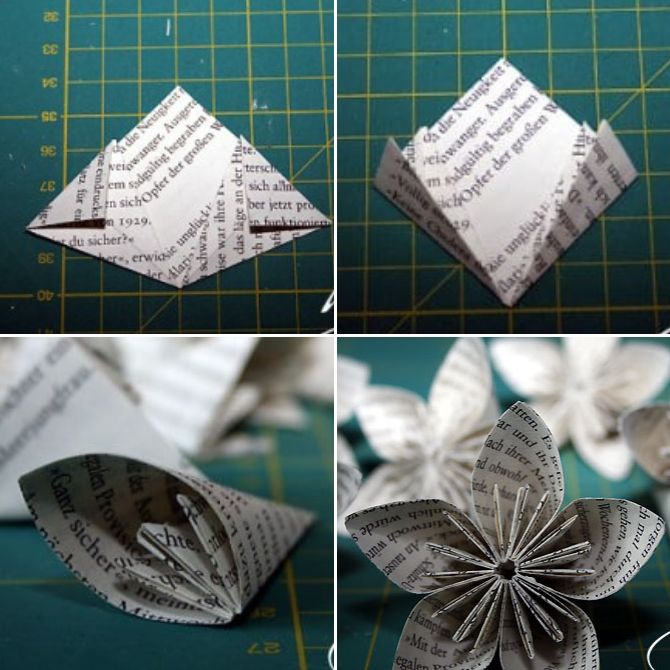 Do-it-yourself flowers from newspapers – step by step master classes (+ bonus video) 5
