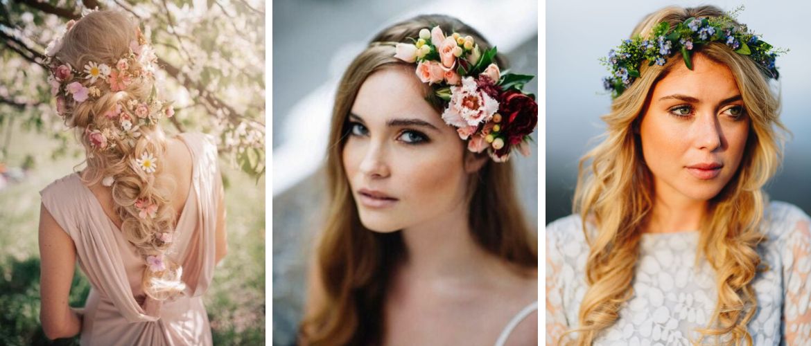 Hairstyles with fresh flowers: the magic of nature on your hair