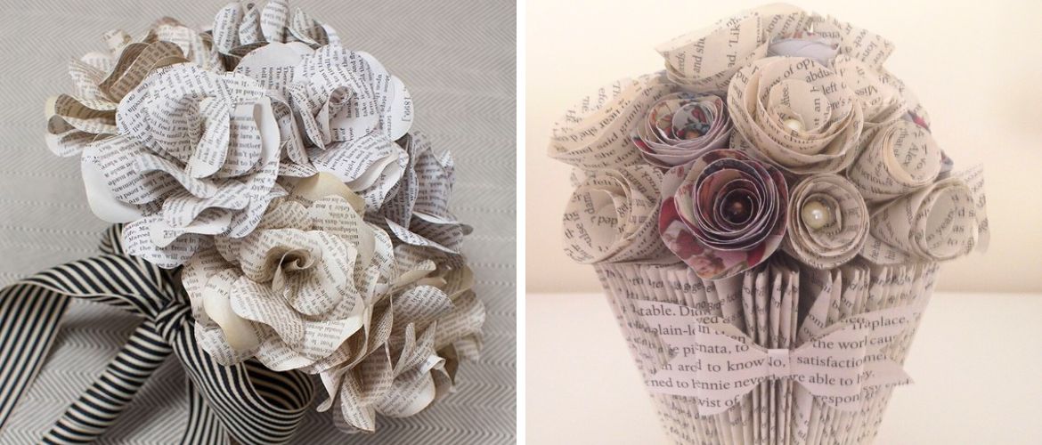 Do-it-yourself flowers from newspapers – step by step master classes (+ bonus video)