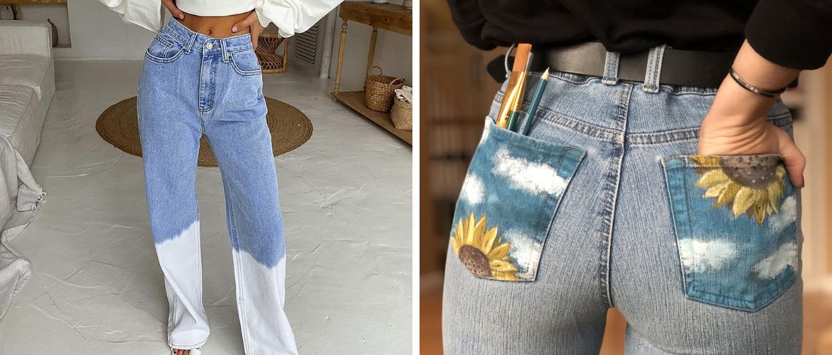 Украсить джинсы вышивкой – схемы и техника