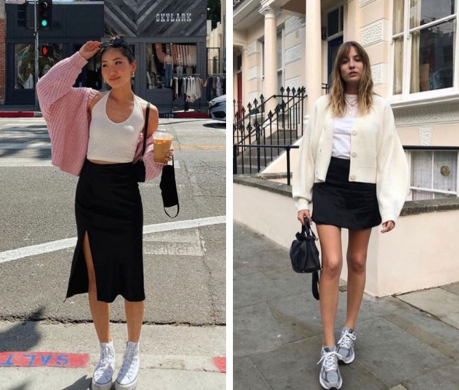 What to combine with a black skirt: top 6 fashionable looks 11